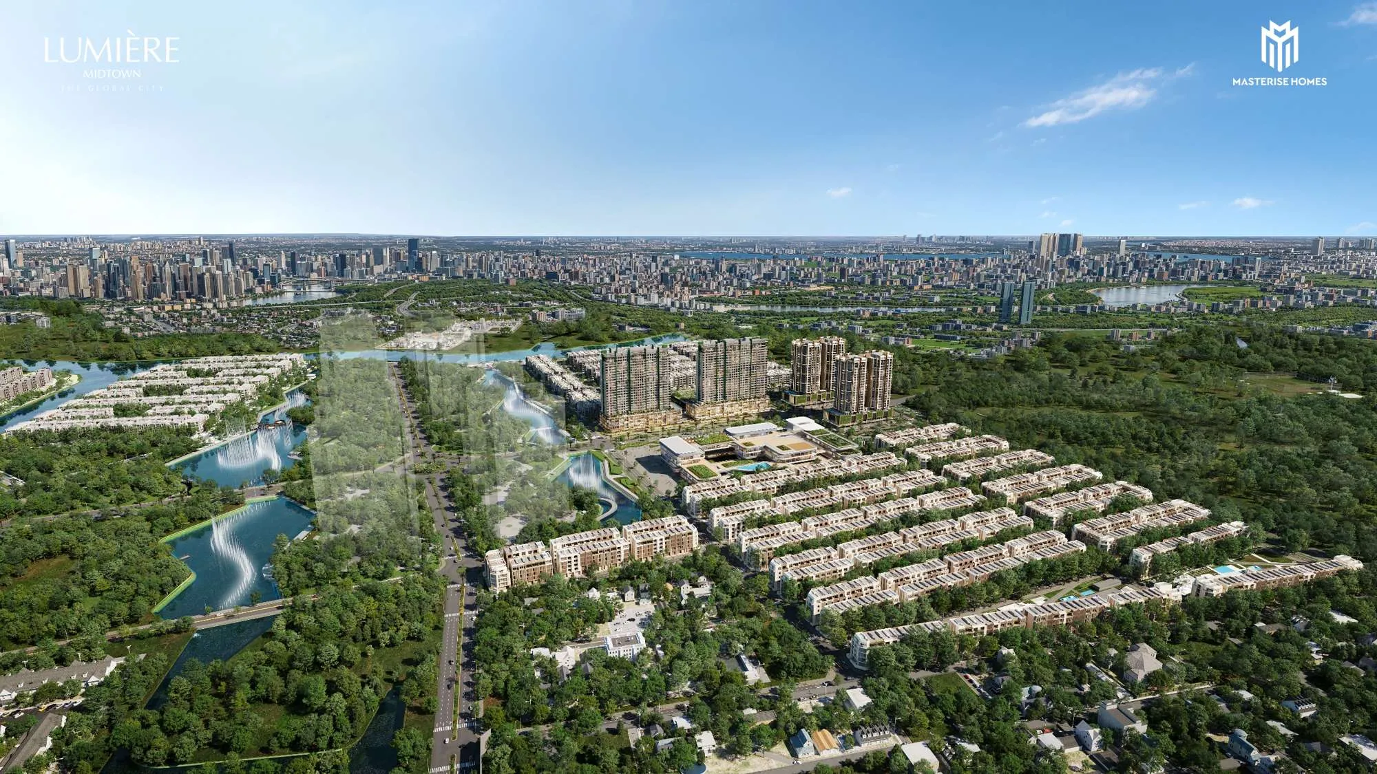 Toàn cảnh The Global City với Lumière Midtown nhìn từ trên cao