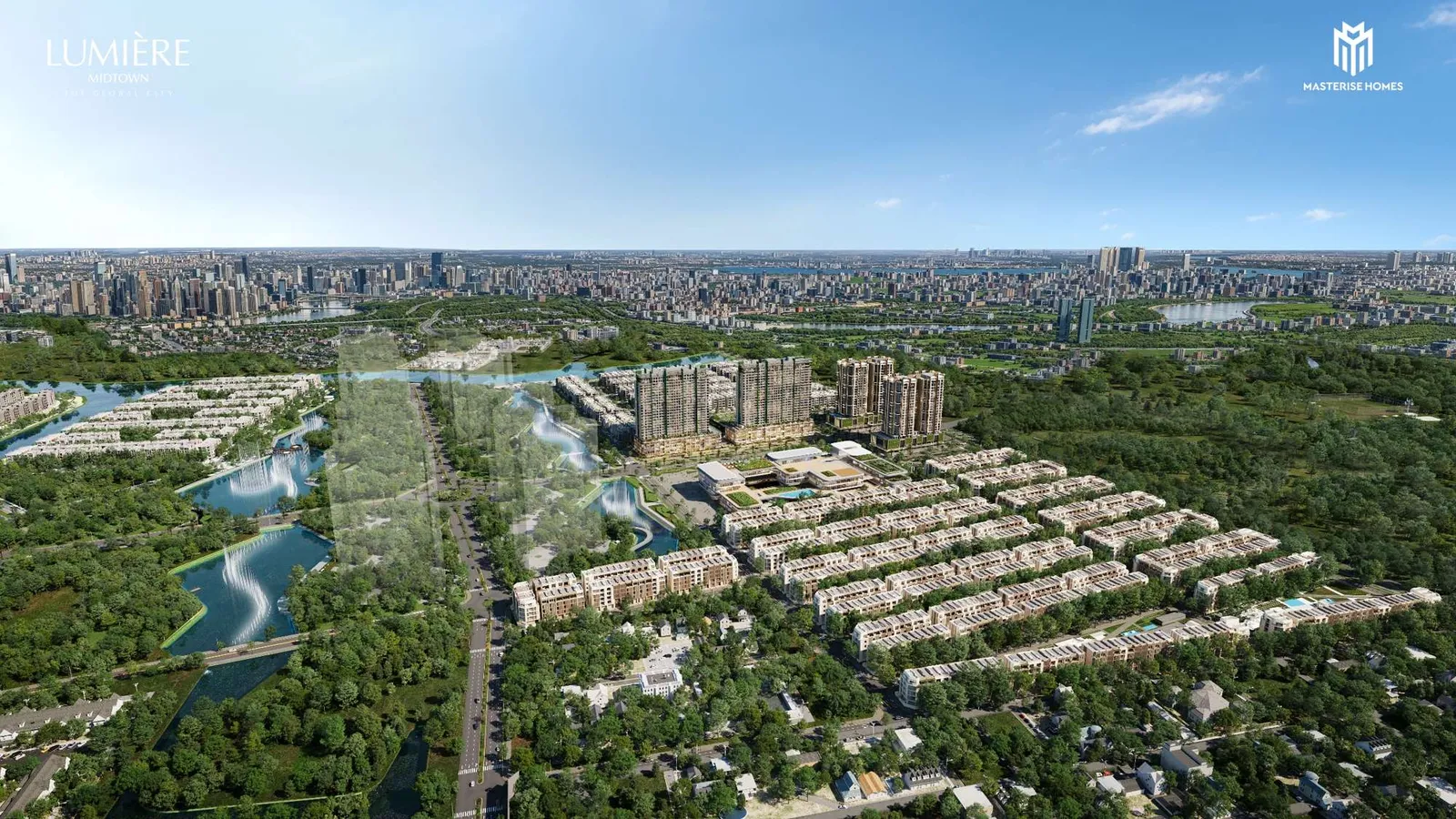 Toàn cảnh The Global City với Lumière Midtown nhìn từ trên cao