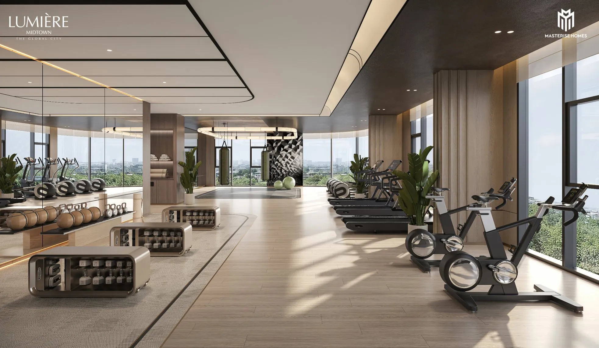 Phối cảnh phòng gym tại tầng 3A Lumière Midtown