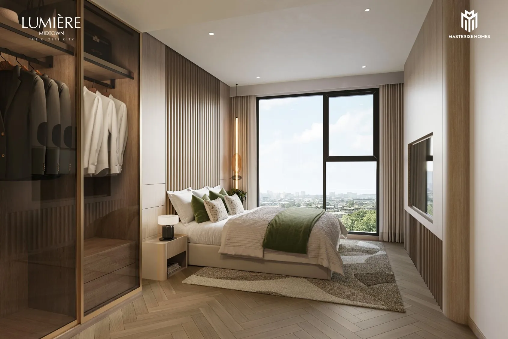 Phối cảnh phòng ngủ căn 2 phòng ngủ Lumière Midtown